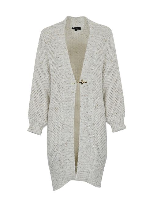 Cardigan in cotone Bianco con paillettes FAY | NMWC1505950 XAYB001